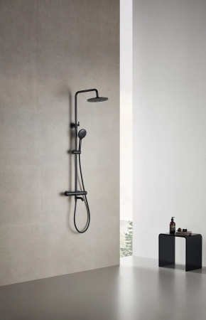 Душевая система с изливом Arrow AG3317SHMB черный